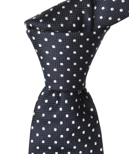 Zijden Stropdas | Navy Stip Wit