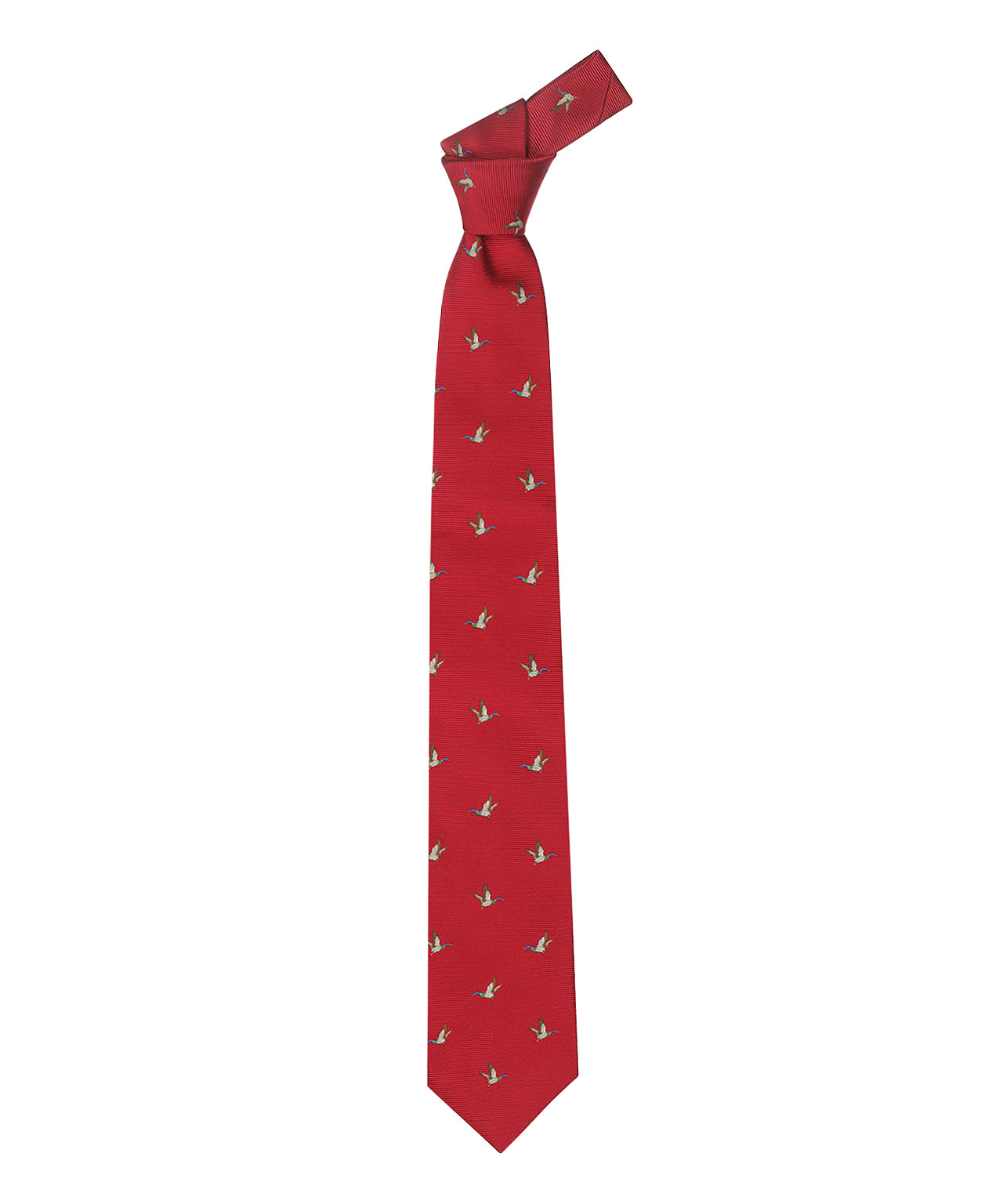 Zijden Stropdas | Rood Eend Klein