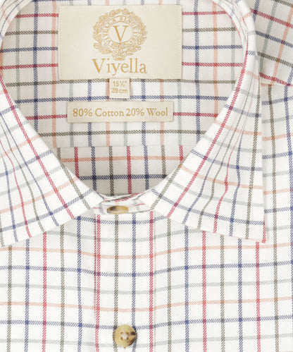 Shirt | Wit kleine ruit Rood/Groen/Blauw/Oranje