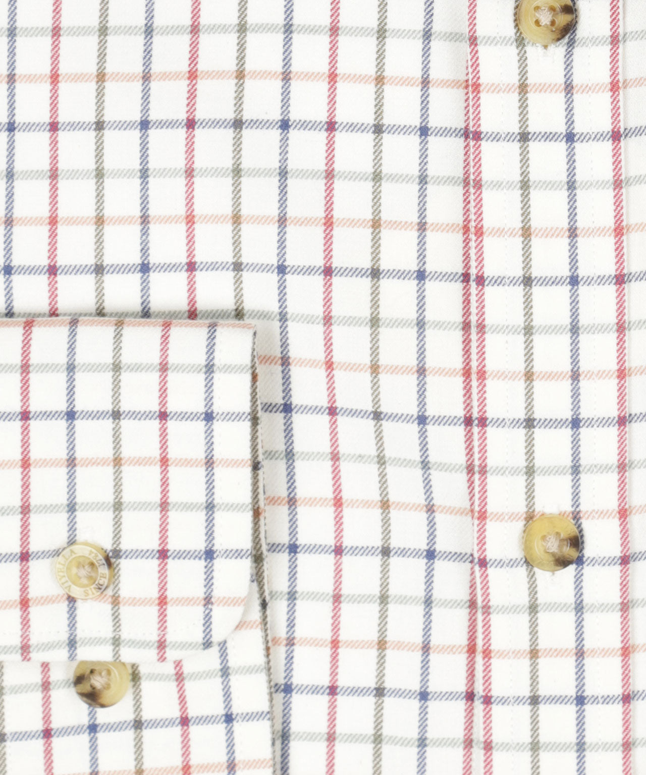 Shirt | Wit kleine ruit Rood/Groen/Blauw/Oranje