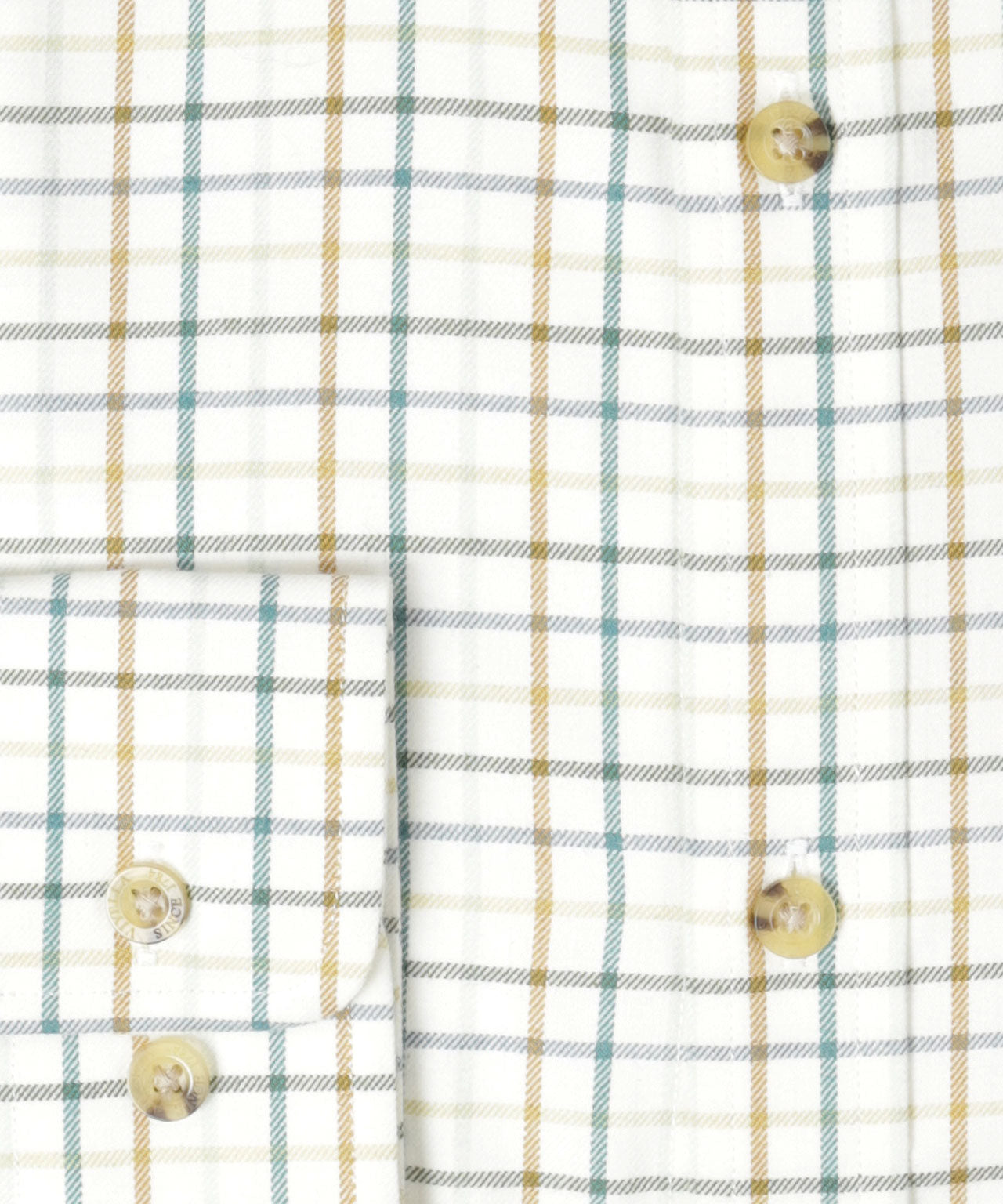 Shirt | Wit kleine ruit Bruin/Aqua/Lichtgroen