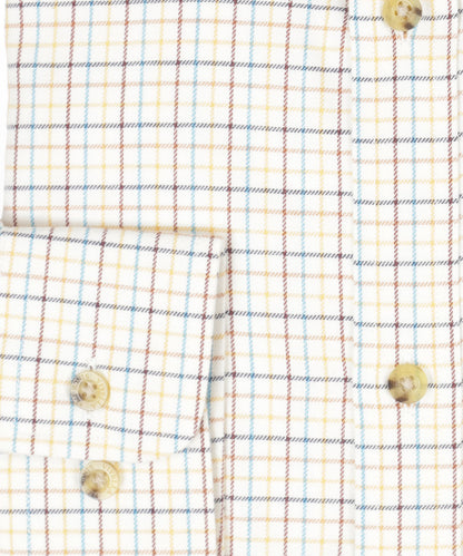 Shirt | Wit mini ruit Paars/Blauw/Rood/Oranje