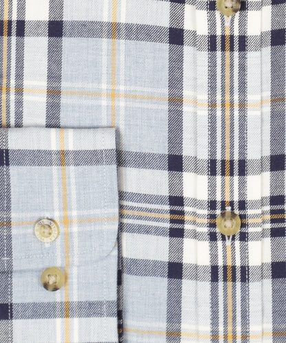 Shirt BD | Combi ruit Navy/Geel