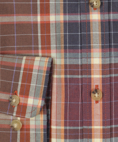 Shirt BD | Combi ruit Bruin//Paars/Blauw
