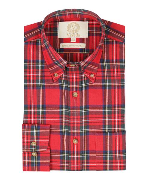 Viyella Shirt Button Down | Rood