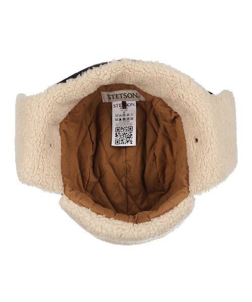 Bomber Cap Wool check | Blue