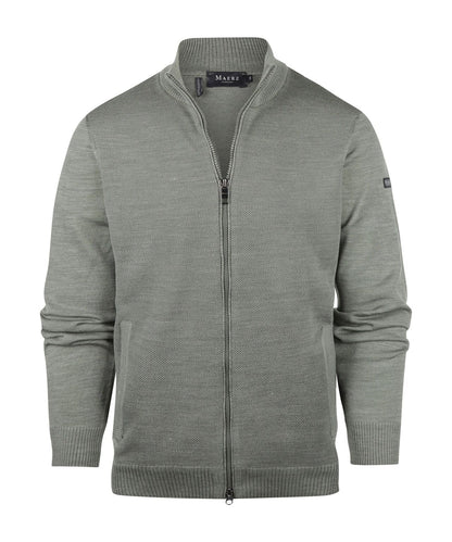 Maerz Sportlicher Zipper Cardigan Merino | Grün