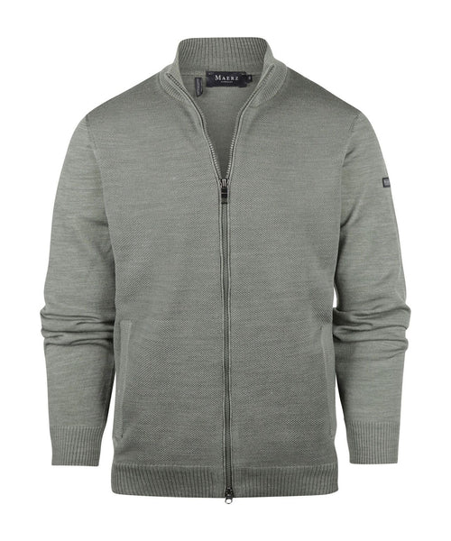 Maerz Sporty Zipper Cardigan Merino | Green