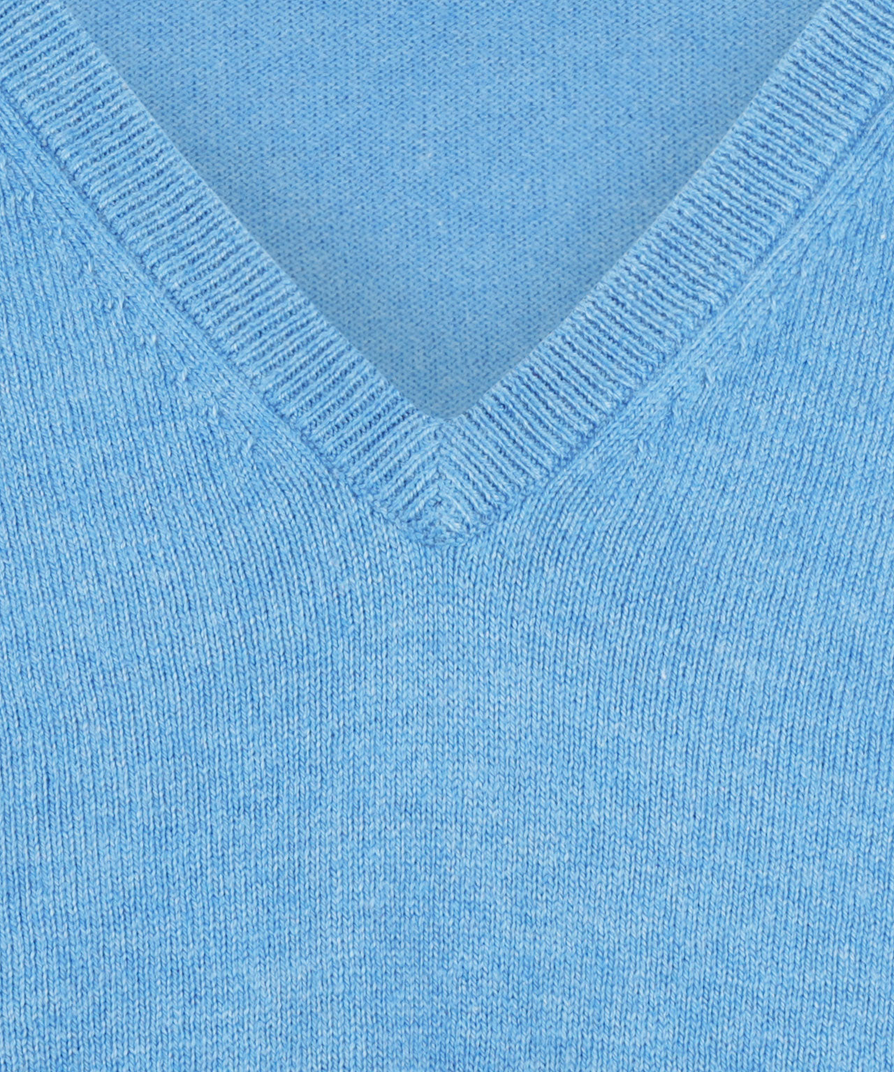 Cotton/Cashmere V-Hals Pullover | Ijs Blauw
