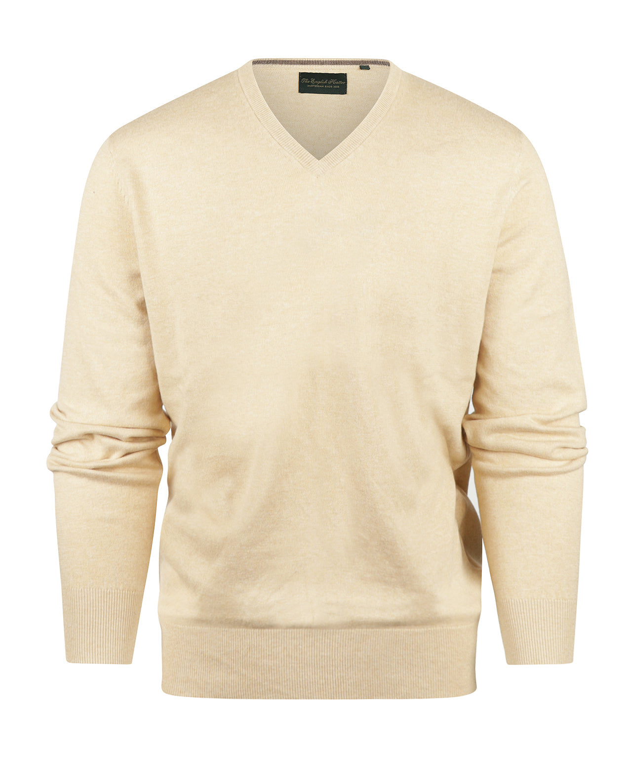 Pullover mit V-Ausschnitt, Baumwolle/Kaschmir | Beige