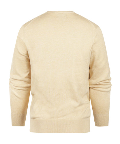 Pullover mit V-Ausschnitt, Baumwolle/Kaschmir | Beige