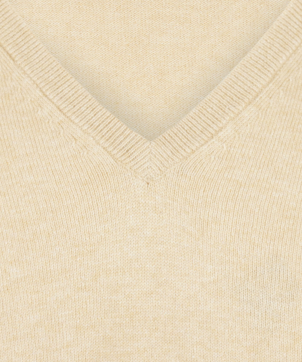 Pullover mit V-Ausschnitt, Baumwolle/Kaschmir | Beige