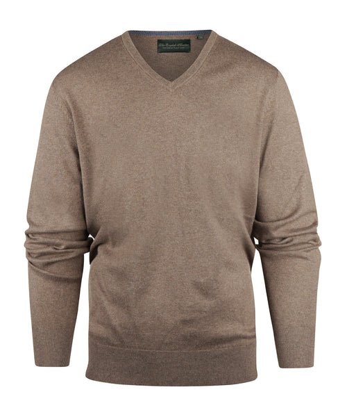 Pullover V-Neck Cotton/Cashmere | Brown