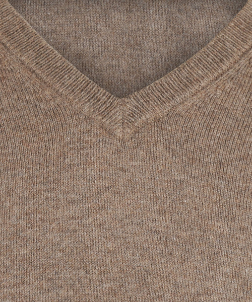 Pullover V-Neck Cotton/Cashmere | Brown