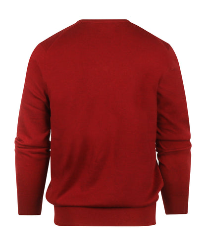 Cotton Cashmere V-Hals Pullover | Bordeaux