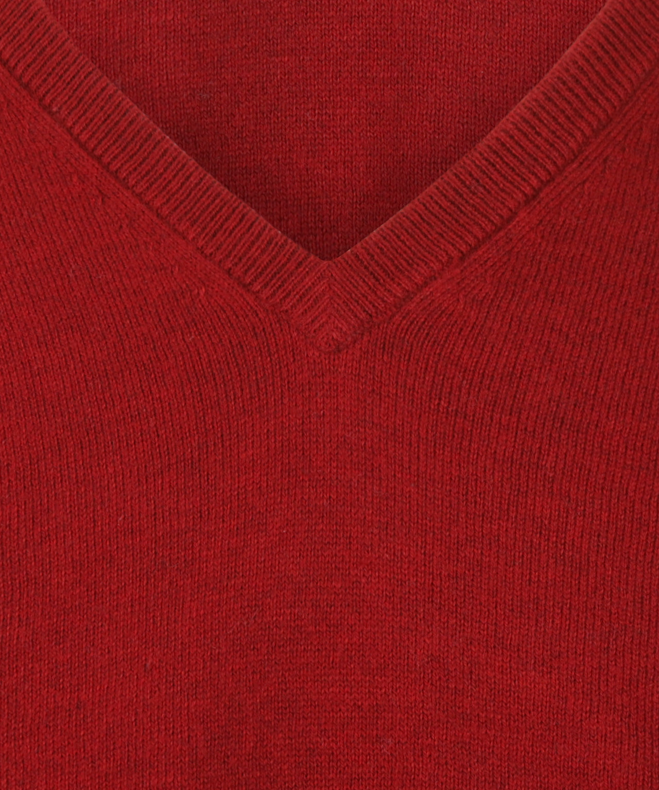 Cotton Cashmere V-Hals Pullover | Bordeaux