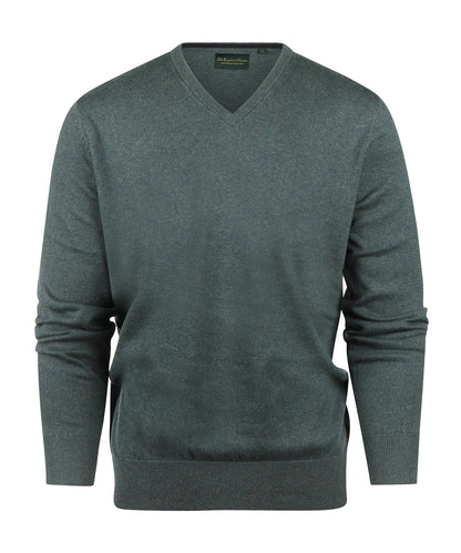 Cotton/Cashmere V-Hals Pullover | Zeewier Groen
