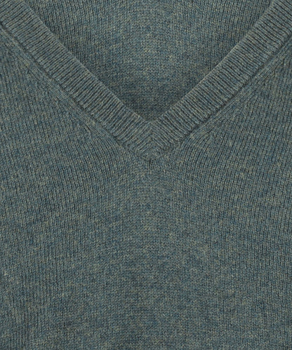 Cotton/Cashmere V-Hals Pullover | Zeewier Groen