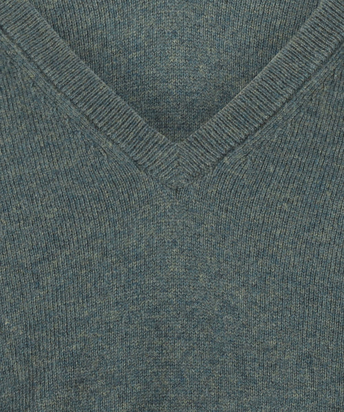 Sweater V-Neck Cotton/Cashmere | Green