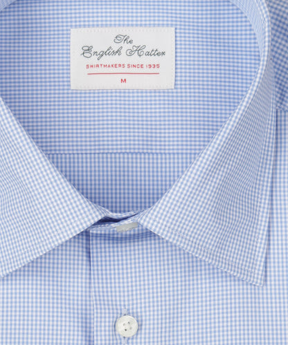 Shirt Semi Widespread | Licht Blauw Micro Ruit