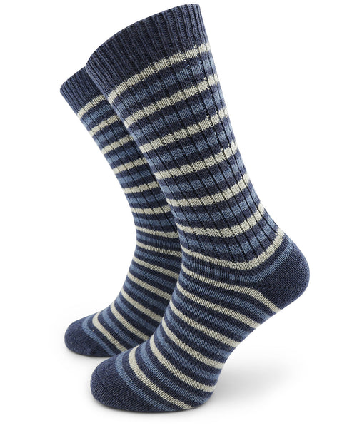 Merino Stripe Socks | Blue