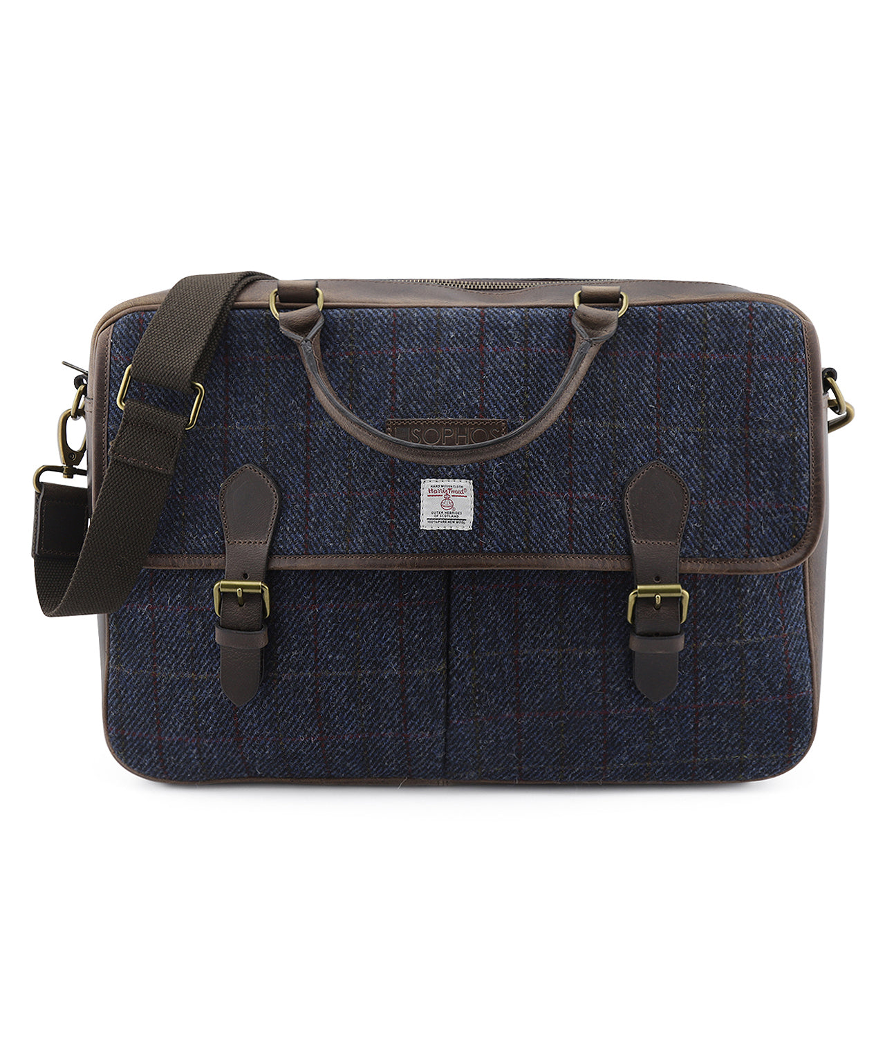 Harris Tweed Aktentasche | Marineblau