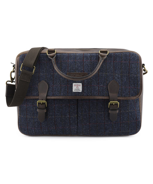 Harris Tweed Aktentasche | Marineblau