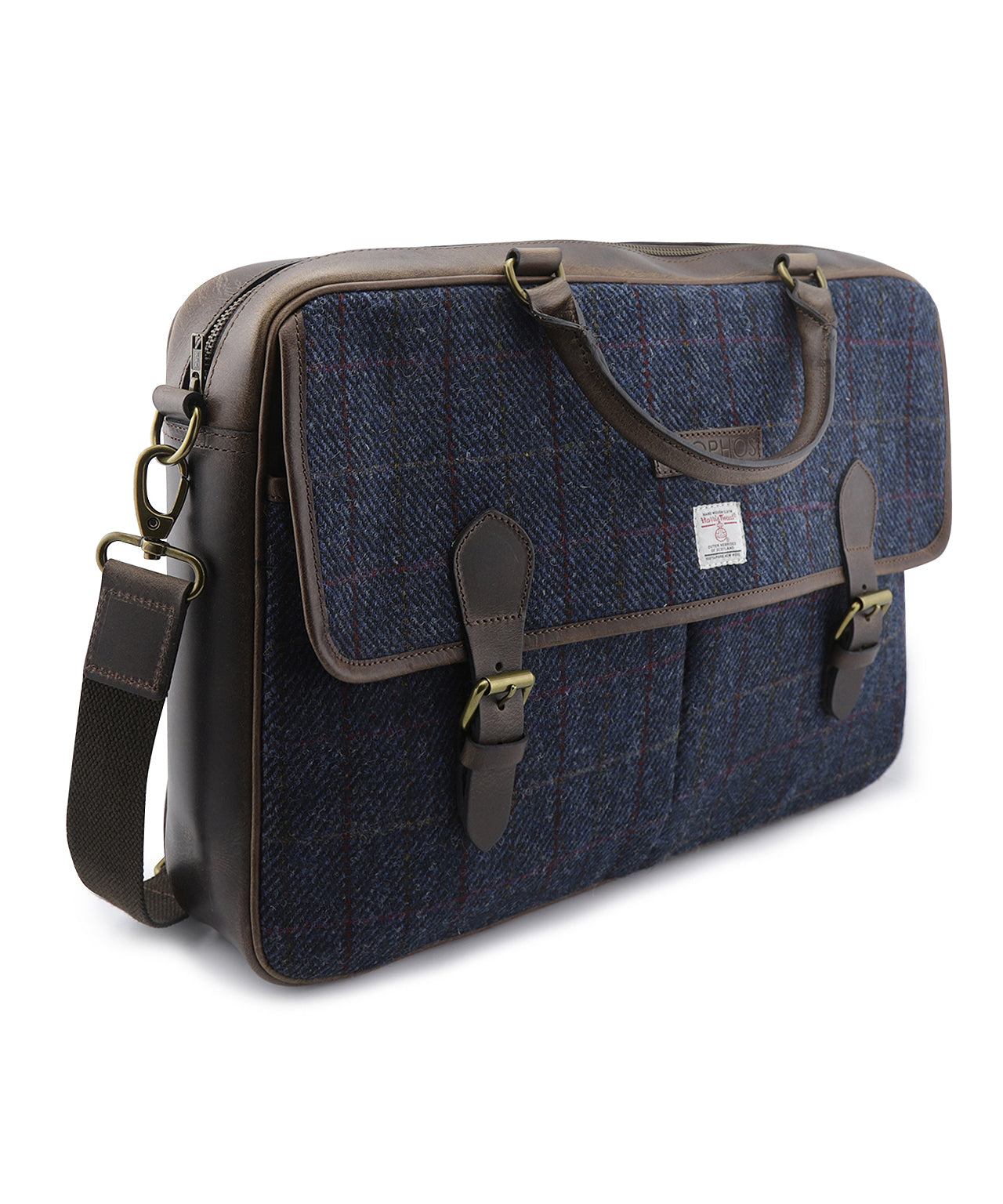 Harris Tweed Aktentasche | Marineblau