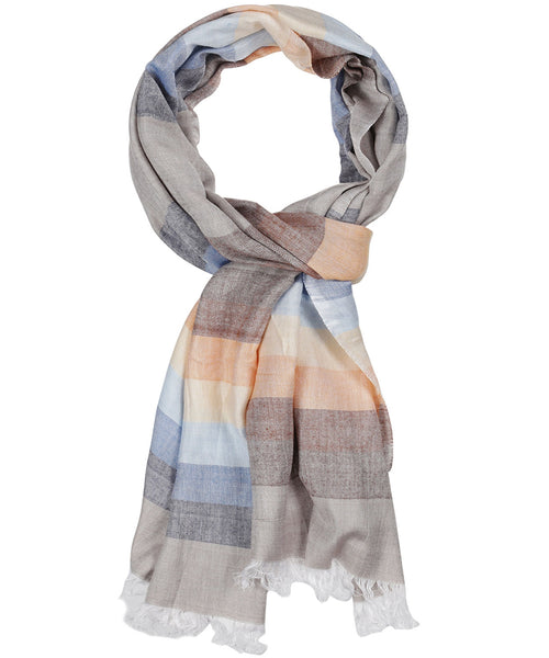 Striped Scarf wide | Blue