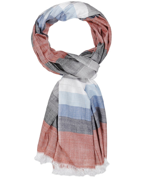 Striped Scarf wide | Blue