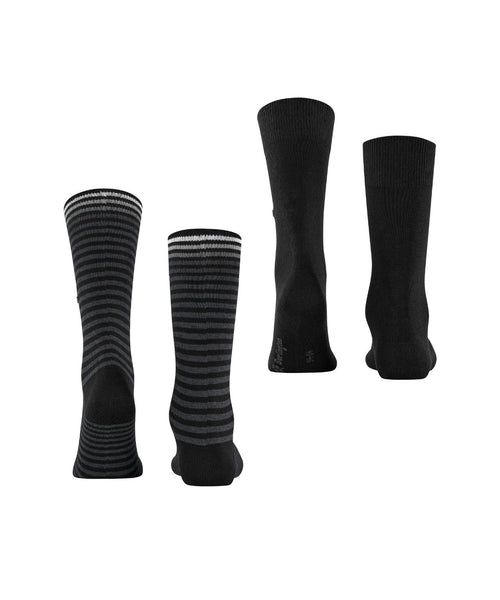 Burlington Sock Everyday Stripe 2-pack | Black