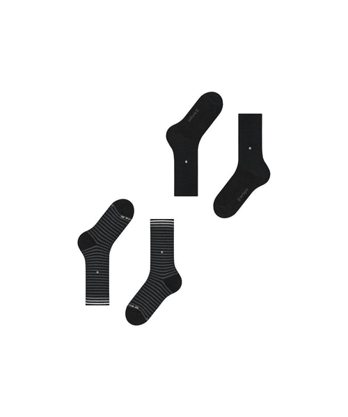 Burlington Sock Everyday Stripe 2-pack | Black