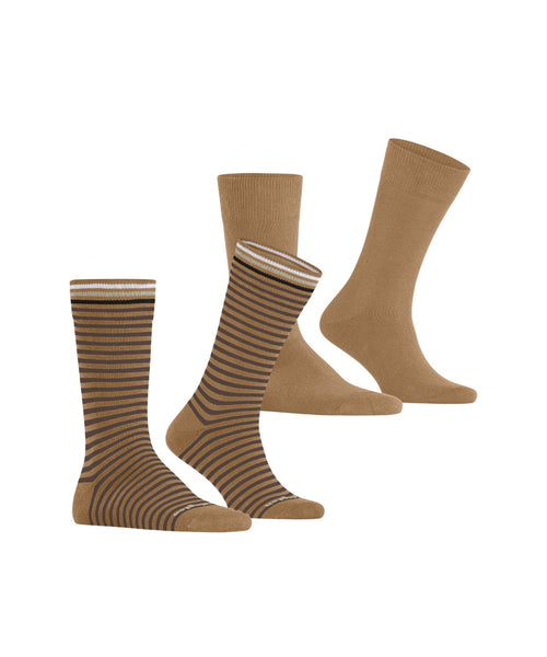 Burlington Sock Everyday Stripe 2-pack | Brown