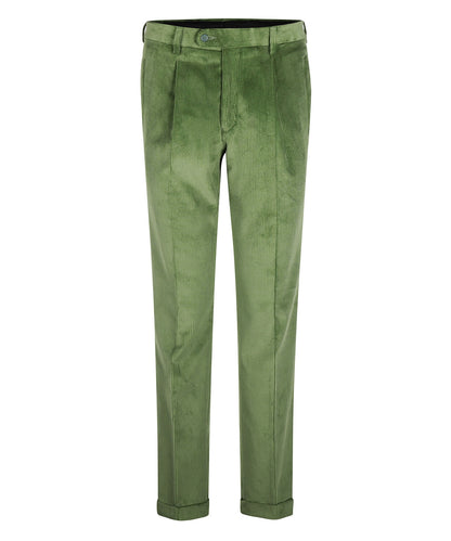 Cordhose mit breitem Rippstrick | Grün
