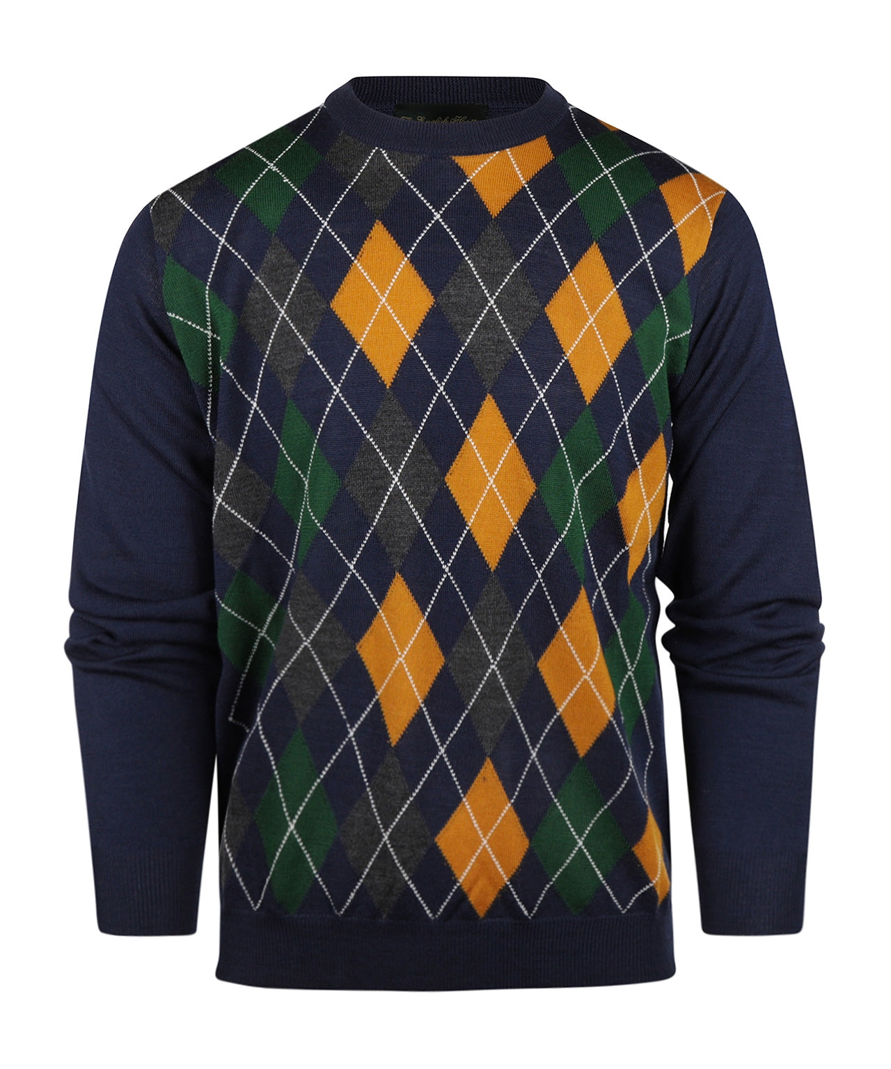 Merino Ronde Hals Ruit Pullover | Jeans