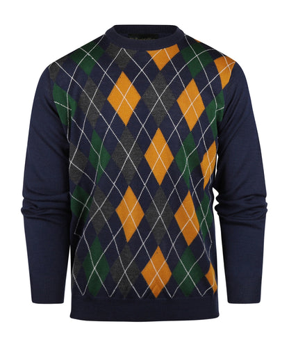 Merino Ronde Hals Ruit Pullover | Jeans
