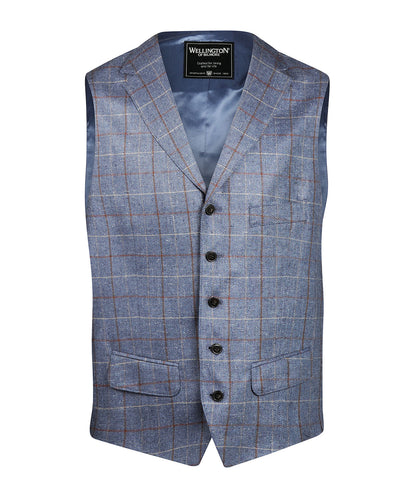 Wellington-Weste aus 100 % Seide | Blau