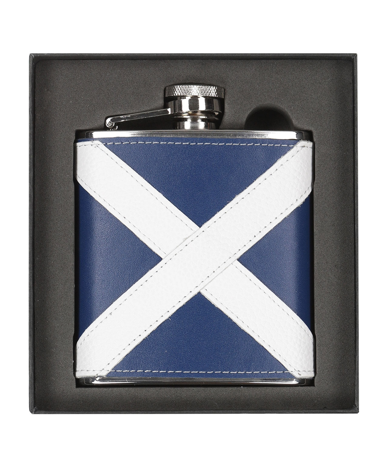 Lederflachmann mit schottischer Flagge, 177 ml