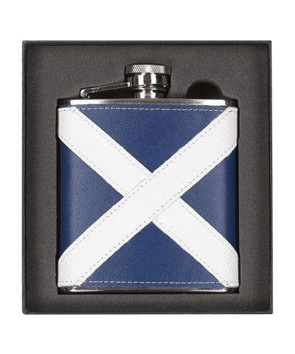 Lederflachmann mit schottischer Flagge, 177 ml
