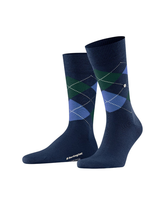 Burlington Edinburgh Herrensocken | Blau