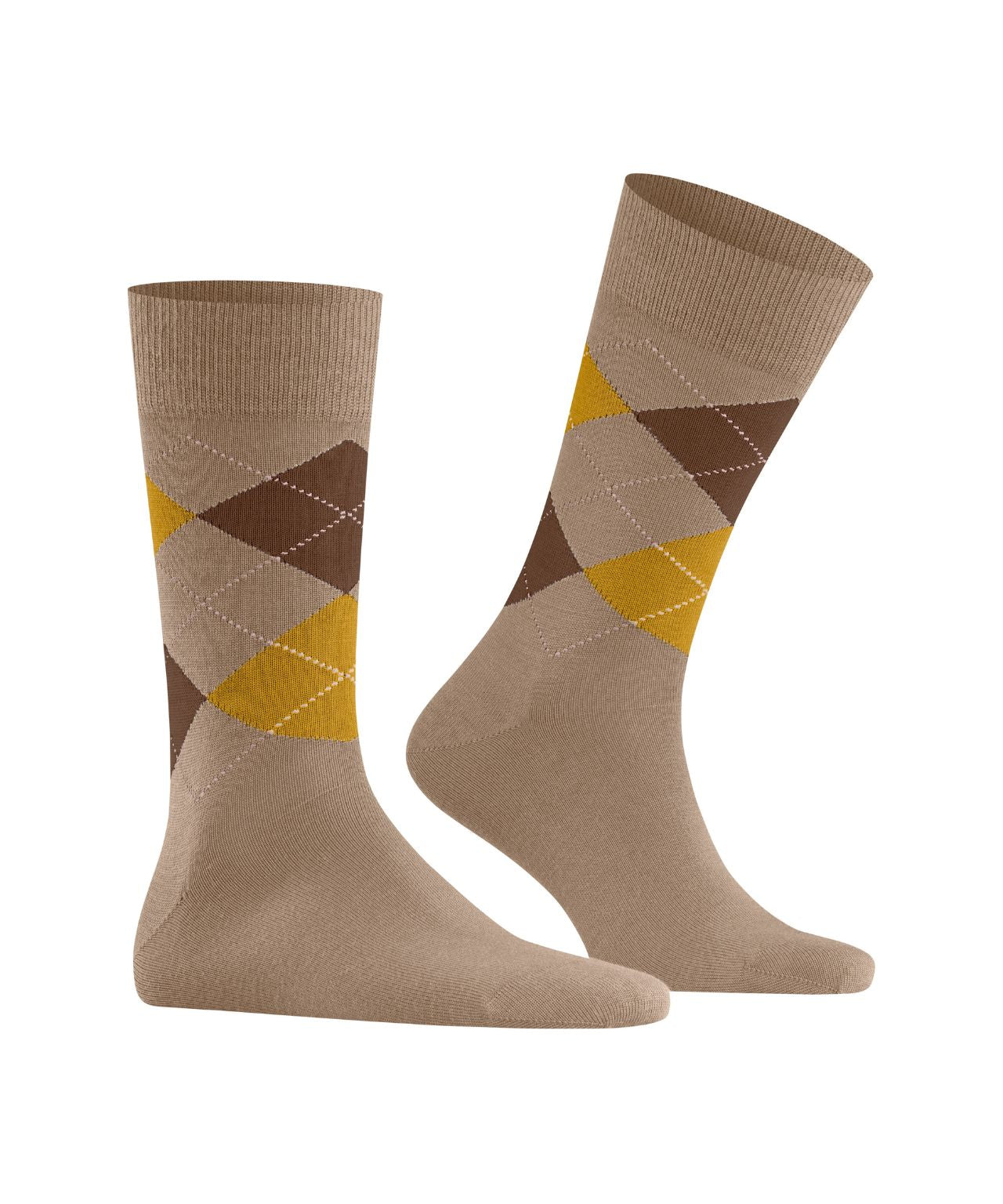 Edinburgh Sok | Sand/Brown/Yellow diamond check