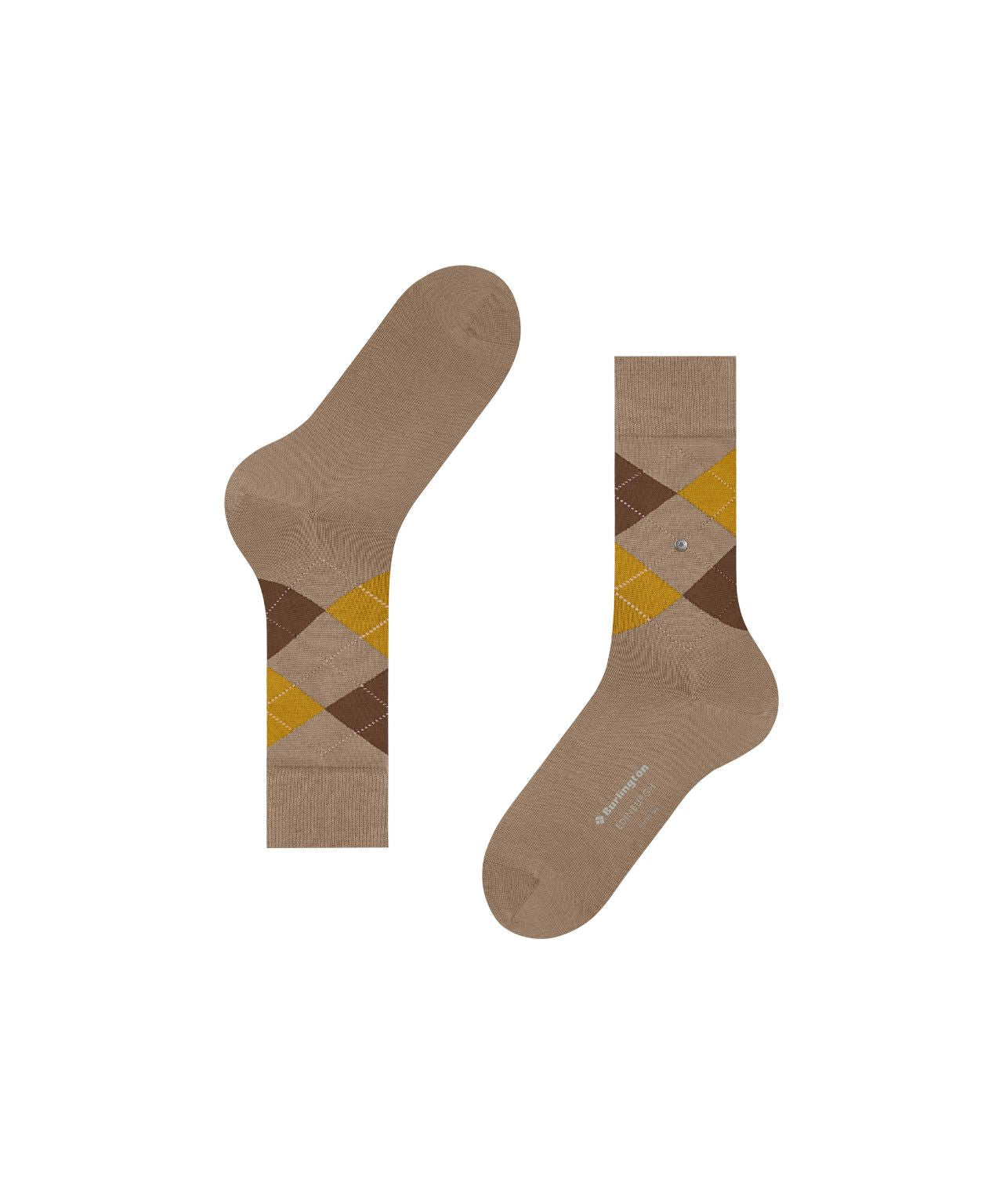 Edinburgh Sok | Sand/Brown/Yellow diamond check