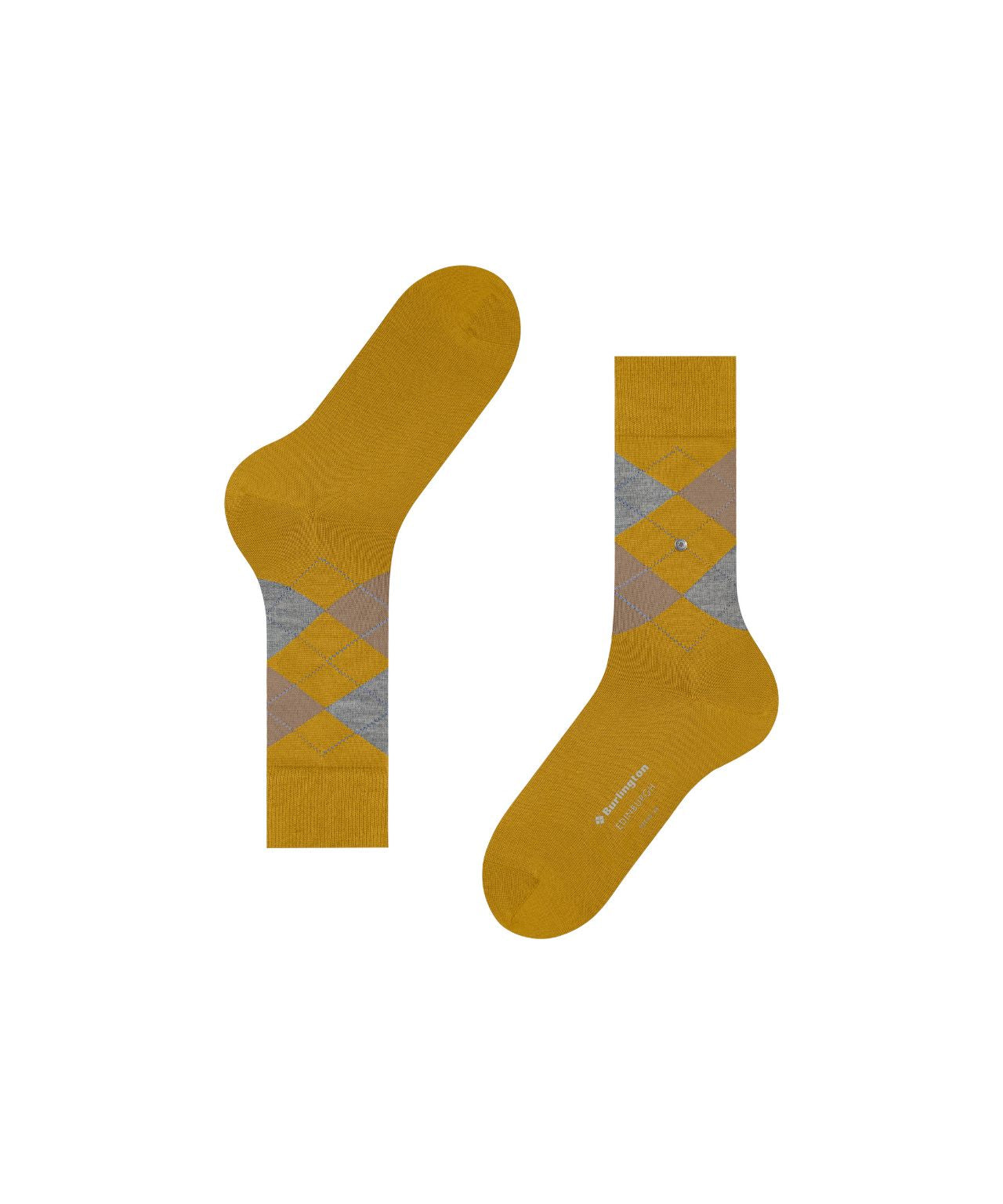 Edinburgh Sok | Ocre/Grey/Sand diamond check