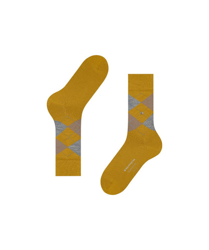 Edinburgh Sok | Ocre/Grey/Sand diamond check