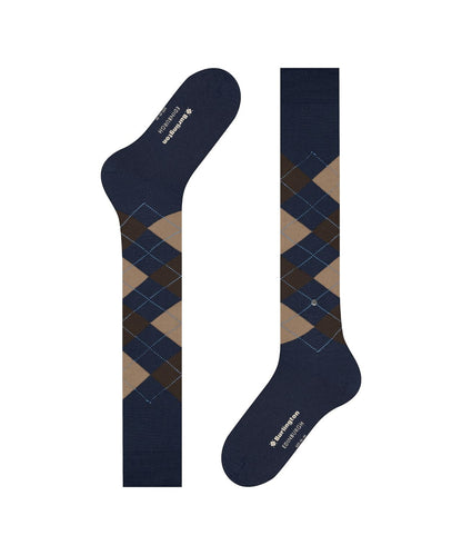 Burlington Edinburgh Herren-Kniestrümpfe | Blau