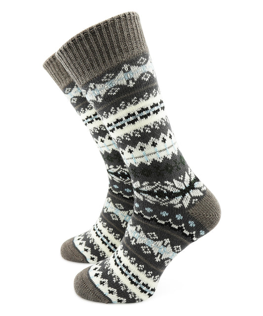 Fairisle-Socken, extra dick | Grau