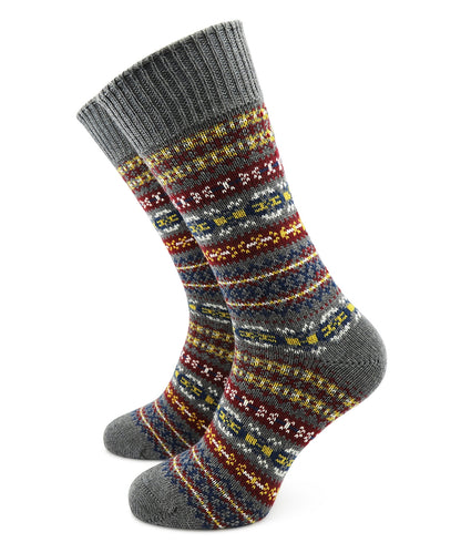 Fairisle-Socken, schwere Ausführung | Anthrazitgrau