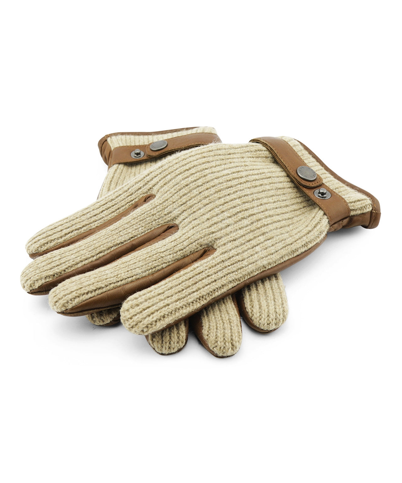 Glove Wool with Leather Rally | Brown