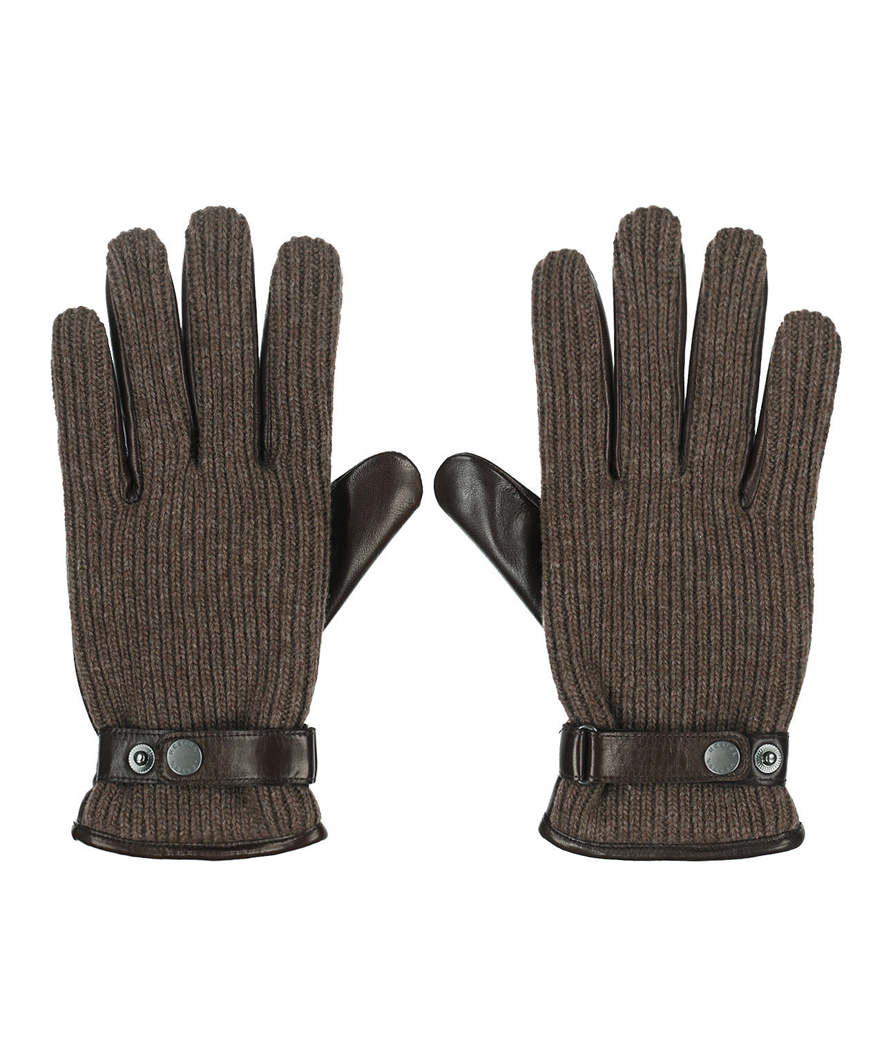 Glove Wool with Leather Rally | Brown