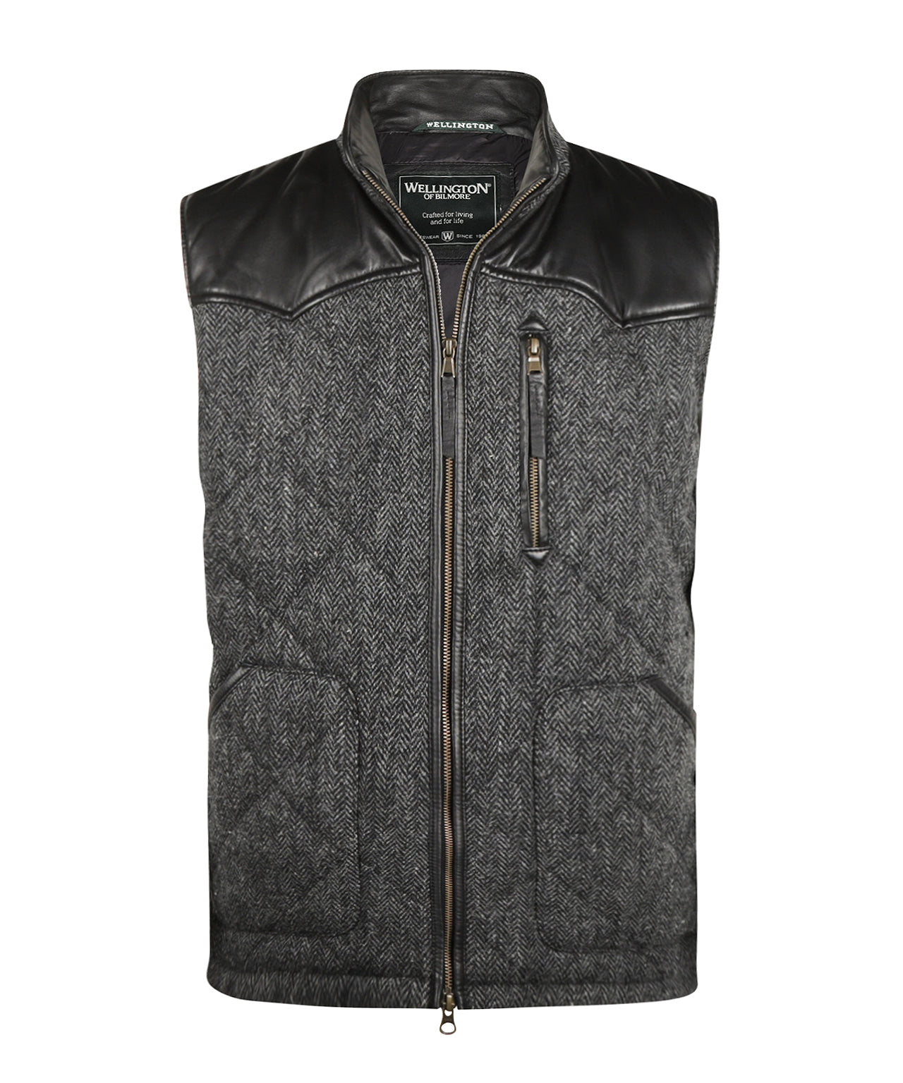 Bodywarmer | Grijs herringbone